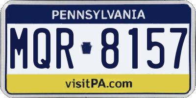 PA license plate MQR8157