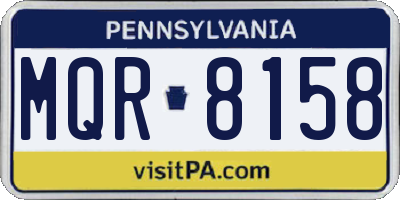 PA license plate MQR8158