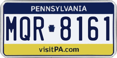 PA license plate MQR8161
