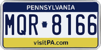 PA license plate MQR8166