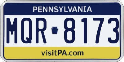 PA license plate MQR8173