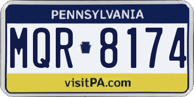 PA license plate MQR8174