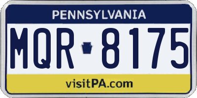PA license plate MQR8175