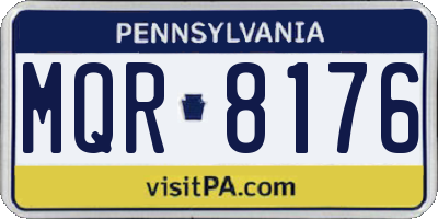 PA license plate MQR8176
