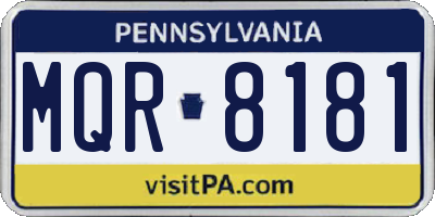 PA license plate MQR8181