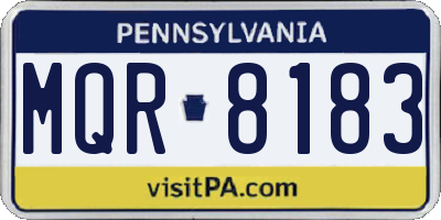 PA license plate MQR8183