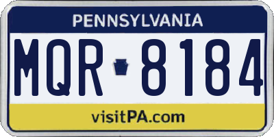 PA license plate MQR8184