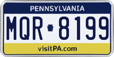 PA license plate MQR8199