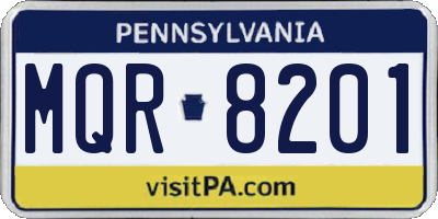 PA license plate MQR8201