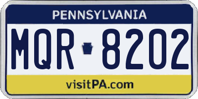 PA license plate MQR8202