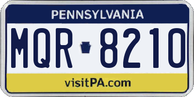 PA license plate MQR8210