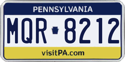 PA license plate MQR8212