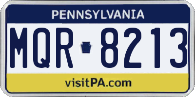 PA license plate MQR8213