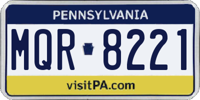 PA license plate MQR8221