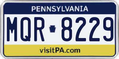 PA license plate MQR8229