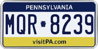 PA license plate MQR8239