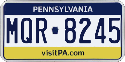PA license plate MQR8245