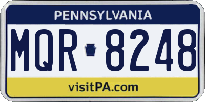 PA license plate MQR8248