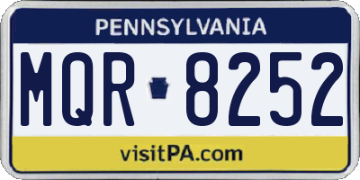 PA license plate MQR8252