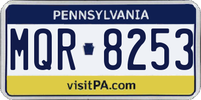 PA license plate MQR8253