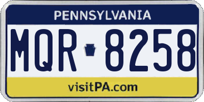 PA license plate MQR8258