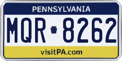 PA license plate MQR8262