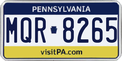 PA license plate MQR8265