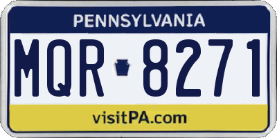 PA license plate MQR8271
