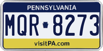PA license plate MQR8273