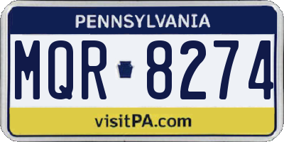 PA license plate MQR8274