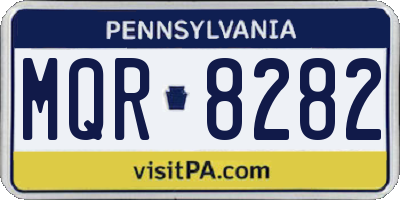 PA license plate MQR8282