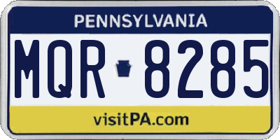 PA license plate MQR8285
