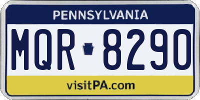 PA license plate MQR8290