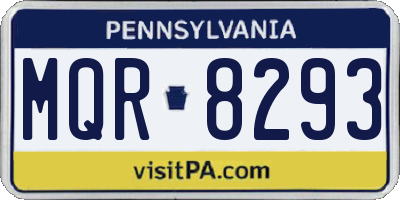 PA license plate MQR8293