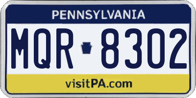 PA license plate MQR8302