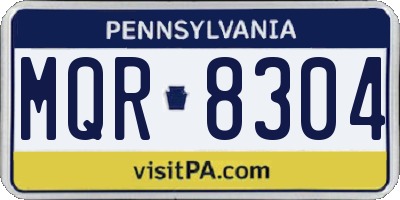 PA license plate MQR8304