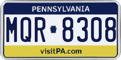 PA license plate MQR8308