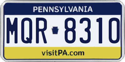 PA license plate MQR8310
