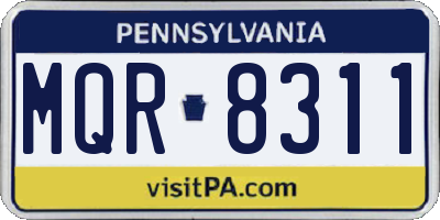 PA license plate MQR8311
