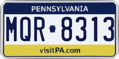 PA license plate MQR8313