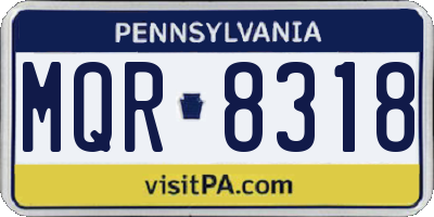 PA license plate MQR8318