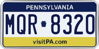PA license plate MQR8320