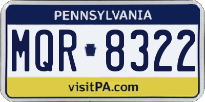 PA license plate MQR8322