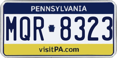 PA license plate MQR8323