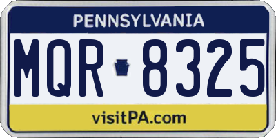 PA license plate MQR8325