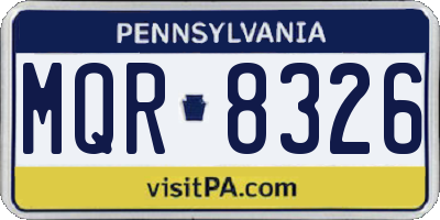 PA license plate MQR8326