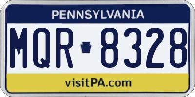 PA license plate MQR8328