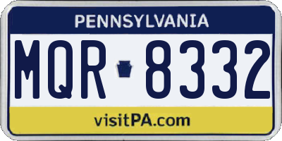 PA license plate MQR8332