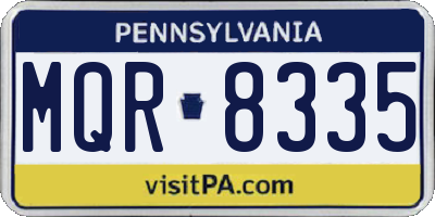 PA license plate MQR8335