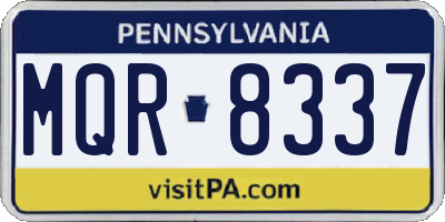 PA license plate MQR8337